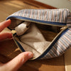 Checkered Striped Cosmetic Bag – Compact Travel Organizer