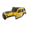 Yellow high-speed 1/16 scale 4WD RC car receiver parts kit with a black roof rack.
