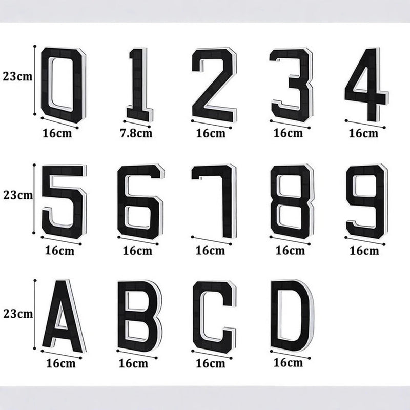 Modern Solar-Powered LED House Number Sign