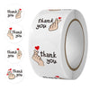 Red Heart Thank You Stickers with Floral Design