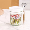 Borosilicate Glass Overnight Oats Jar with Lid and Spoon