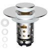 Universal Stainless Steel Sink Drain Filter with Spring-Loaded Stopper