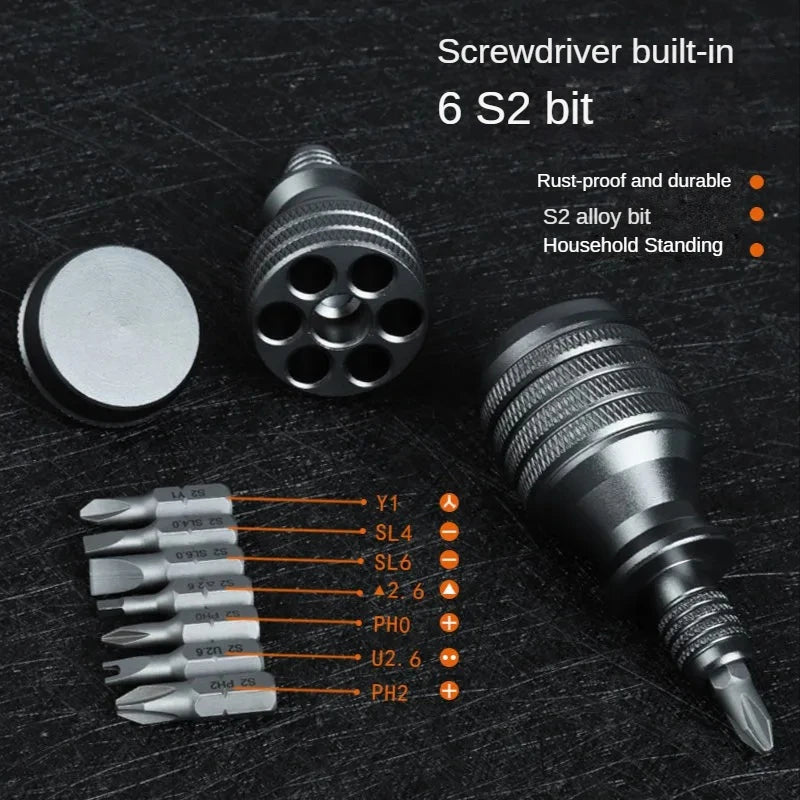 Compact Multi-Bit Ratchet Screwdriver Set