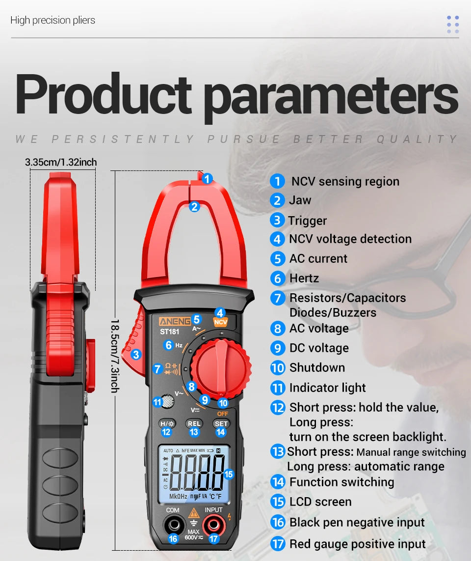 Digital Clamp Meter and Voltage Tester Kit