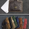Handcrafted Cowhide Leather Card Wallet with Coin Pocket