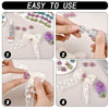 Step-by-step guide showing how to use pearlized resin flower beads for DIY jewelry making
