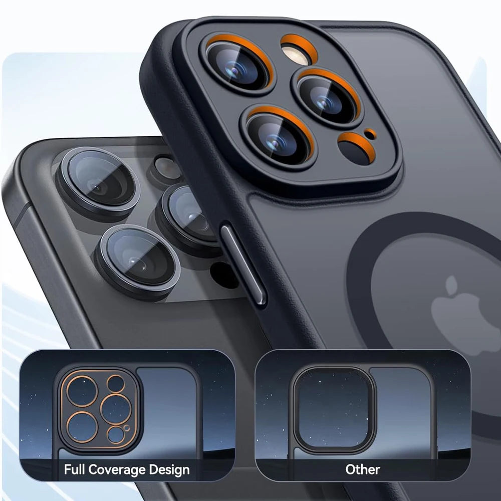 Magnetic Matte Shockproof Case for iPhone with MagSafe Compatibility