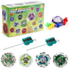 Metal Assemble Gyro spinning top battle set with launchers and various metal tops