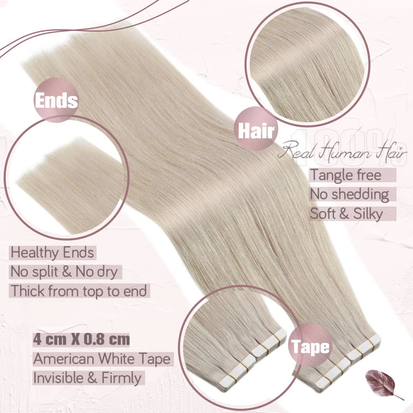 Real Human Hair Tape-In Extensions for Seamless Blending
