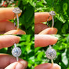 Anillo de Compromiso Halo de Moissanite de Lujo en Plata de Ley 925