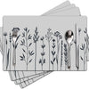 Floral Linen Placemats for Dining Table