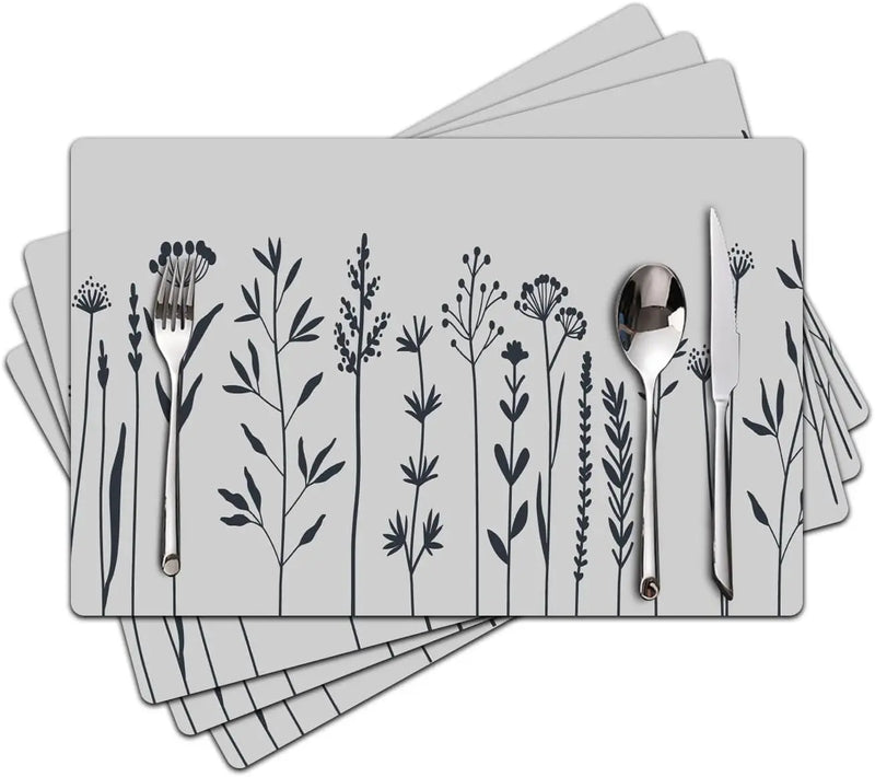 Floral Linen Placemats for Dining Table