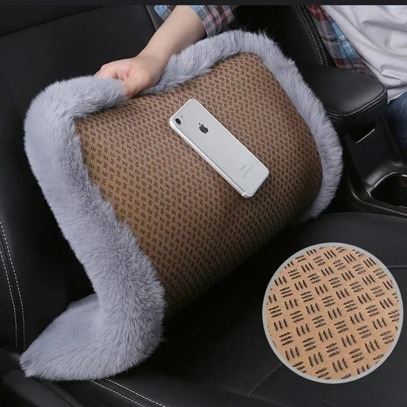 Plush Rabbit Fur Car Seat Cushion
