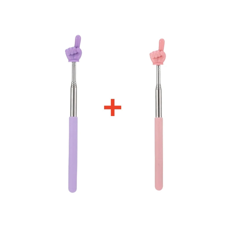 Telescopic Stainless Steel Teaching Pointer with Finger Design