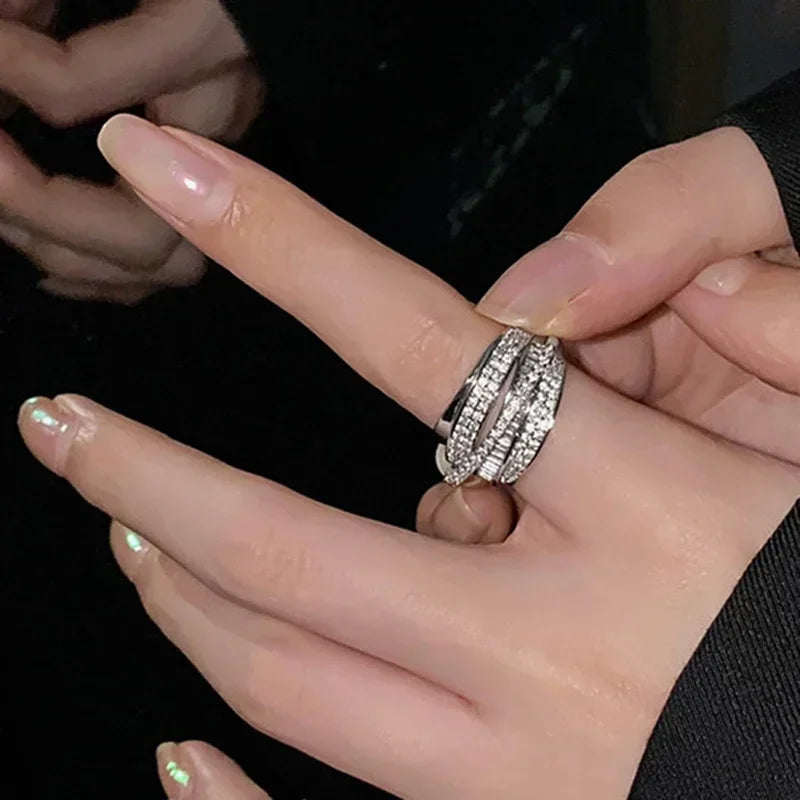 Multi-Layer Rhinestone Ring