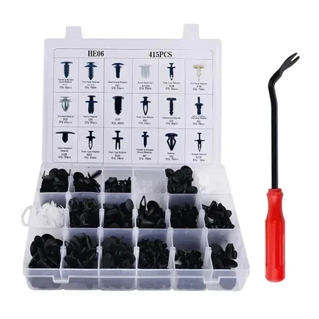 Universal Car Fastener Clip Kit – 100+ Pieces with Remover Tool