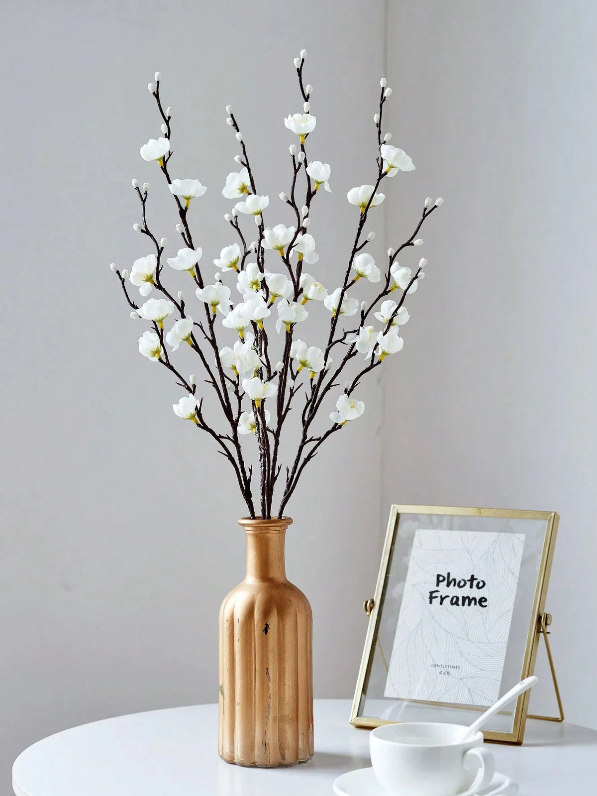 Artificial White Plum Blossom Branch for Chinese Home Décor