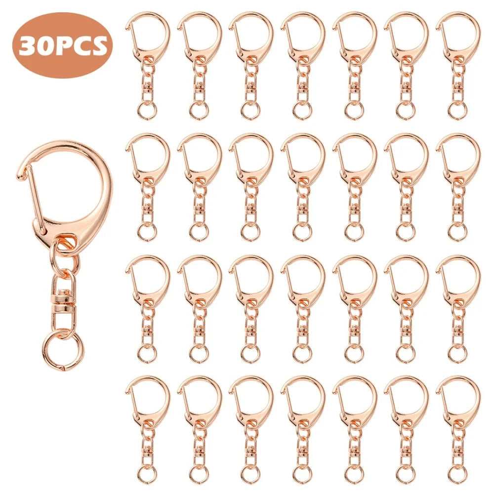 30-Piece Lobster Clasp Keychain Connector Set for DIY Jewelry Making