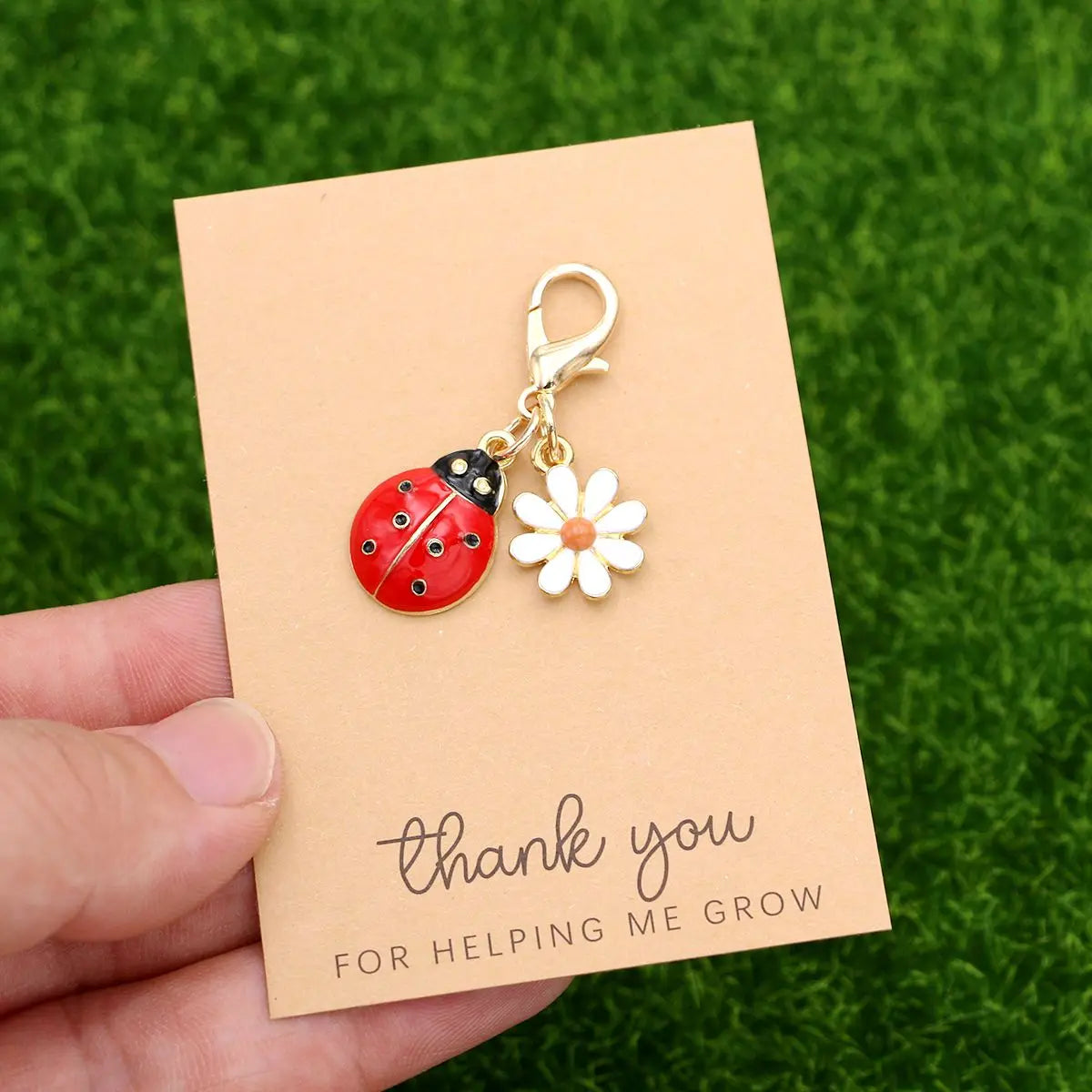 Cute Ladybug Daisy Keychain Charm