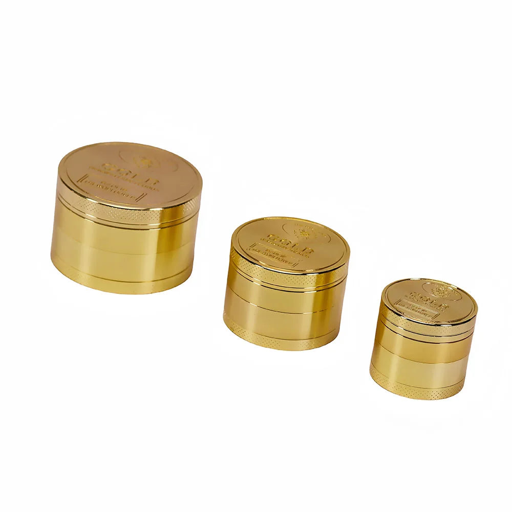 Gold Coin Pattern Metal Herb Grinder