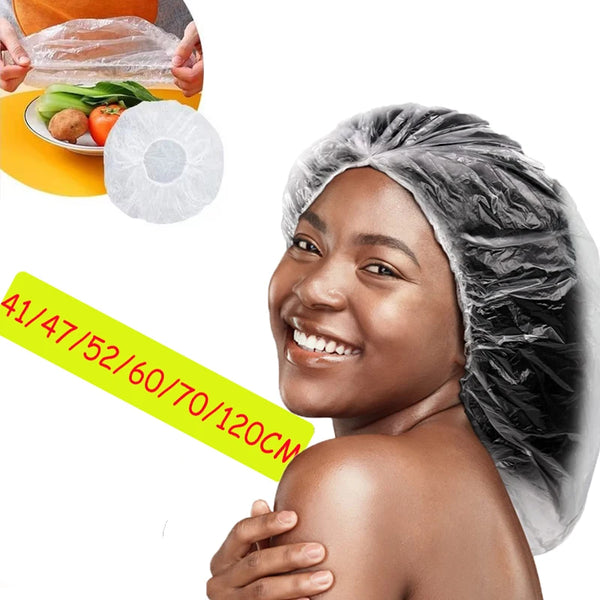 Disposable Shower Caps for Bathing, Hair Care, and Food Protection