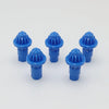 A set of five blue replacement drivers for a Battling Top, packaged together.