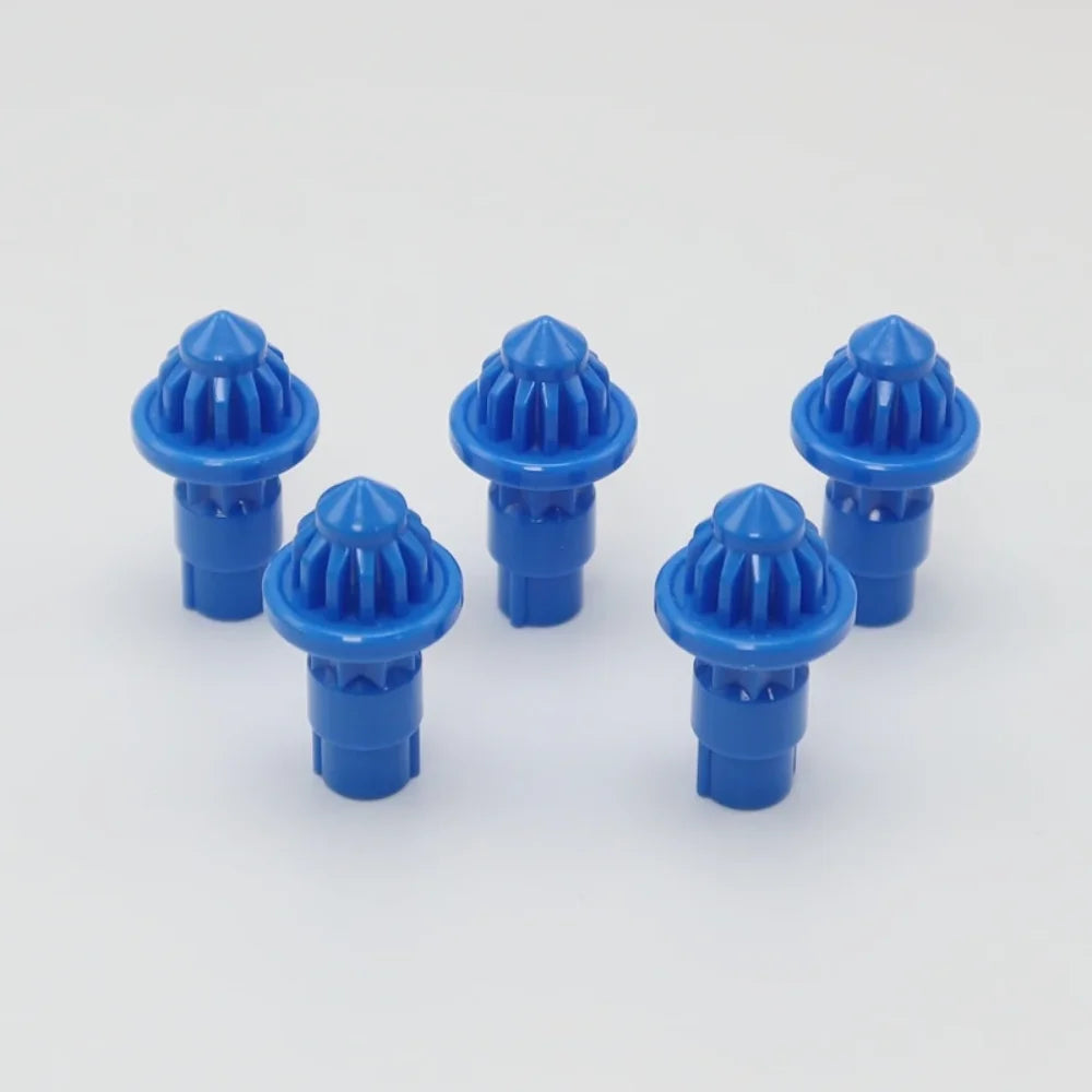 A set of five blue replacement drivers for a Battling Top, packaged together.