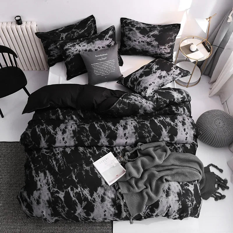 Modern Polyester Duvet Cover Set with Two Pillowcases