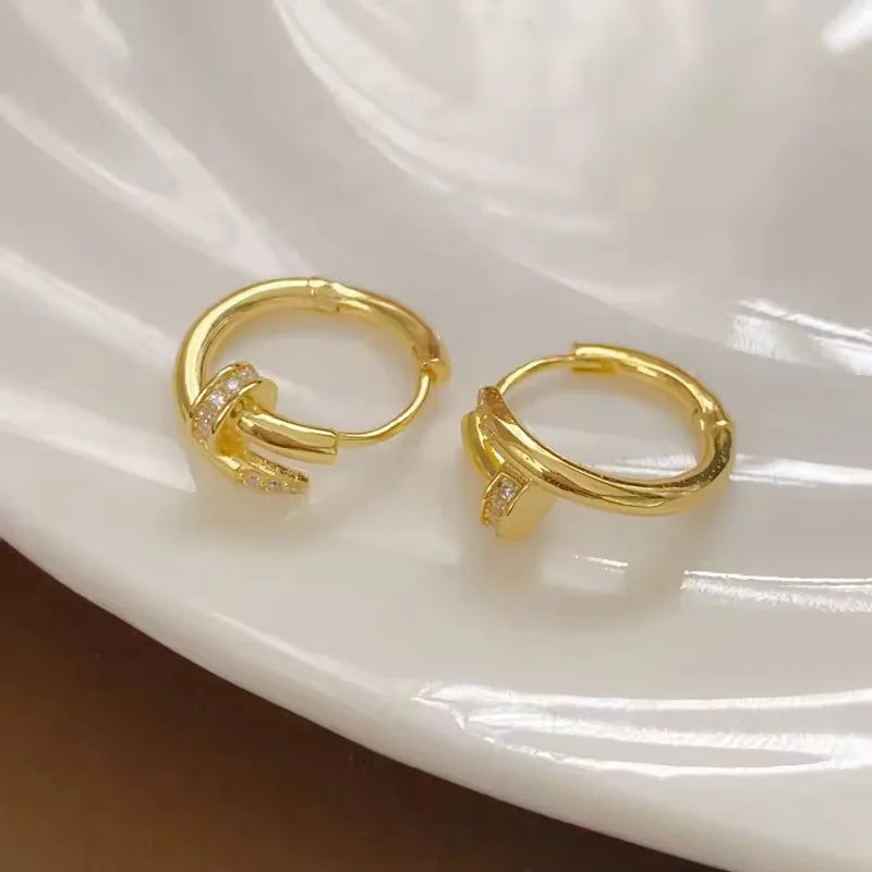 Minimalist Crystal Hoop Earrings