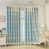 Embroidered Floral Blackout Curtain, Double Layer Sun Protection for Bedroom & Living Room