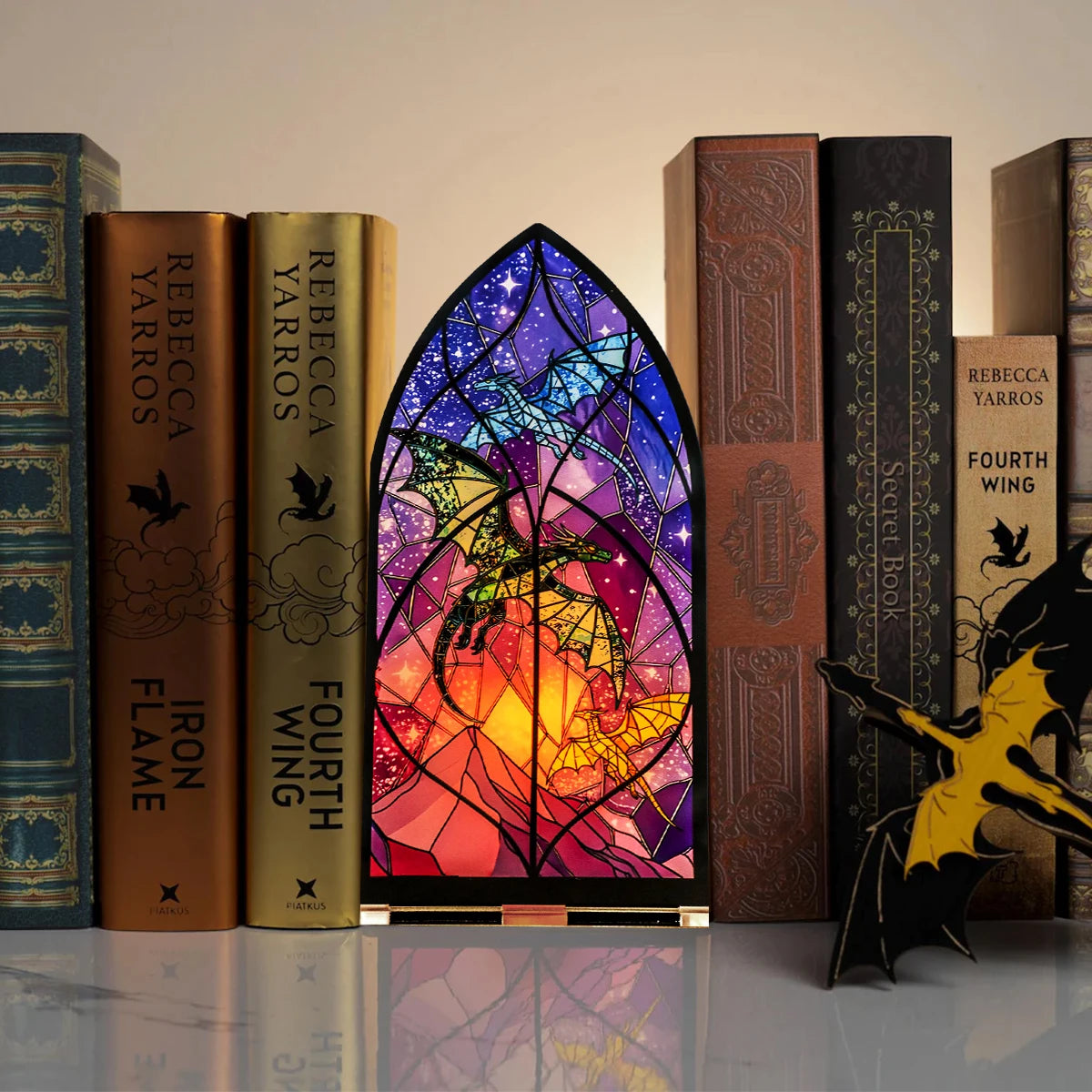 Acrylic Rose Gothic Arch Bookend for Bookshelf Decor
