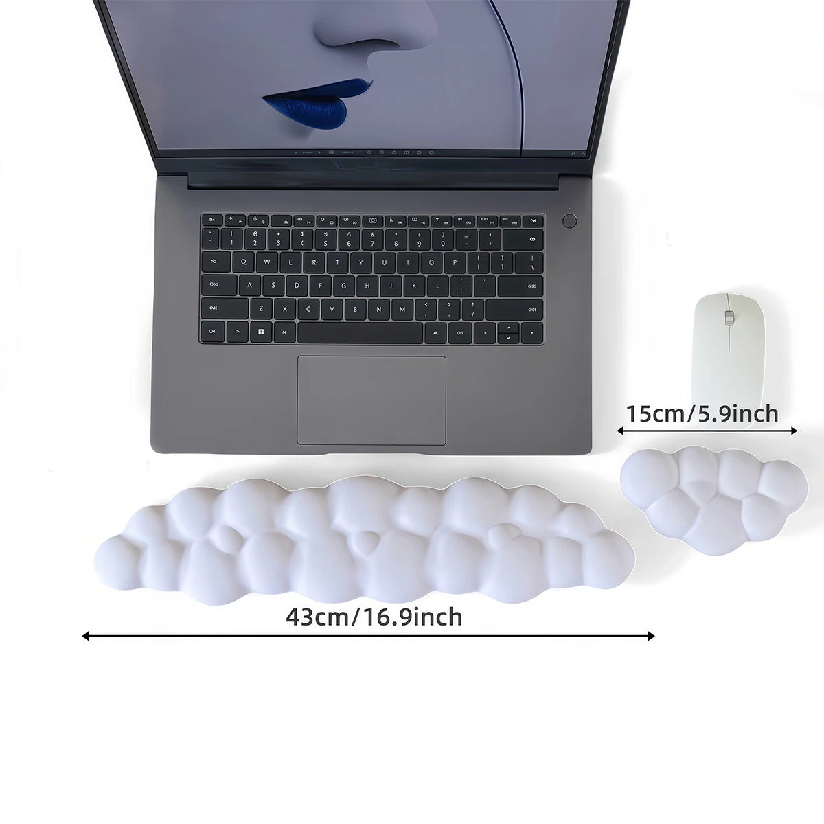 Ergonomic Memory Foam Cloud Wrist Rest with Non-Slip Base