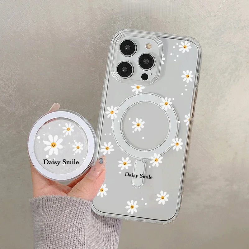 Floral Magnetic Phone Case with Kickstand