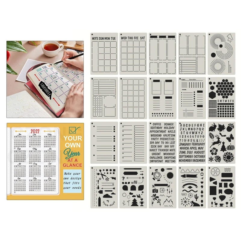 Set de Plantillas para Planificador A5 - 20 Plantillas Reutilizables para Diarios