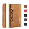 Vintage Leather Trifold Wallet with Magnetic Closure