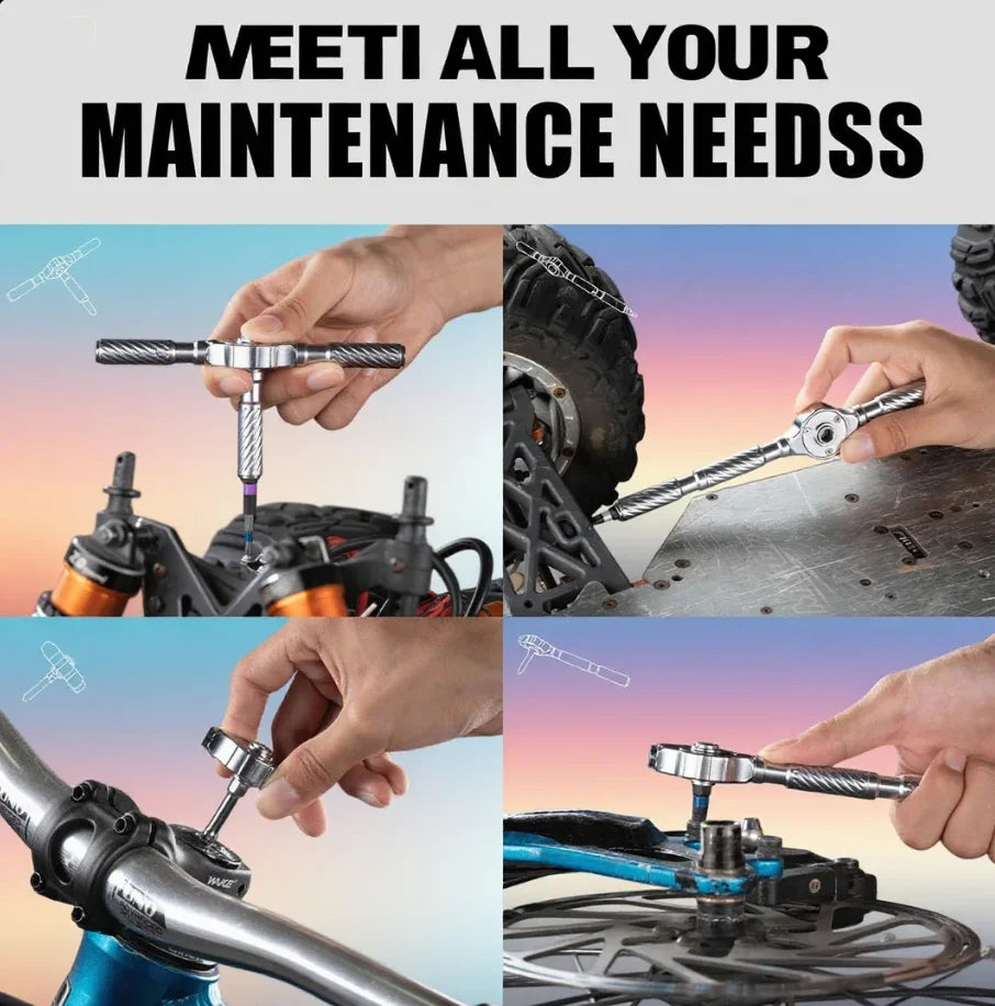 Gearless Ratchet Screwdriver Set with Magnetic S2 Steel Bits