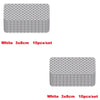 White 3x8cm high-visibility reflective strip stickers for car safety, sold in a set of 10 pieces.