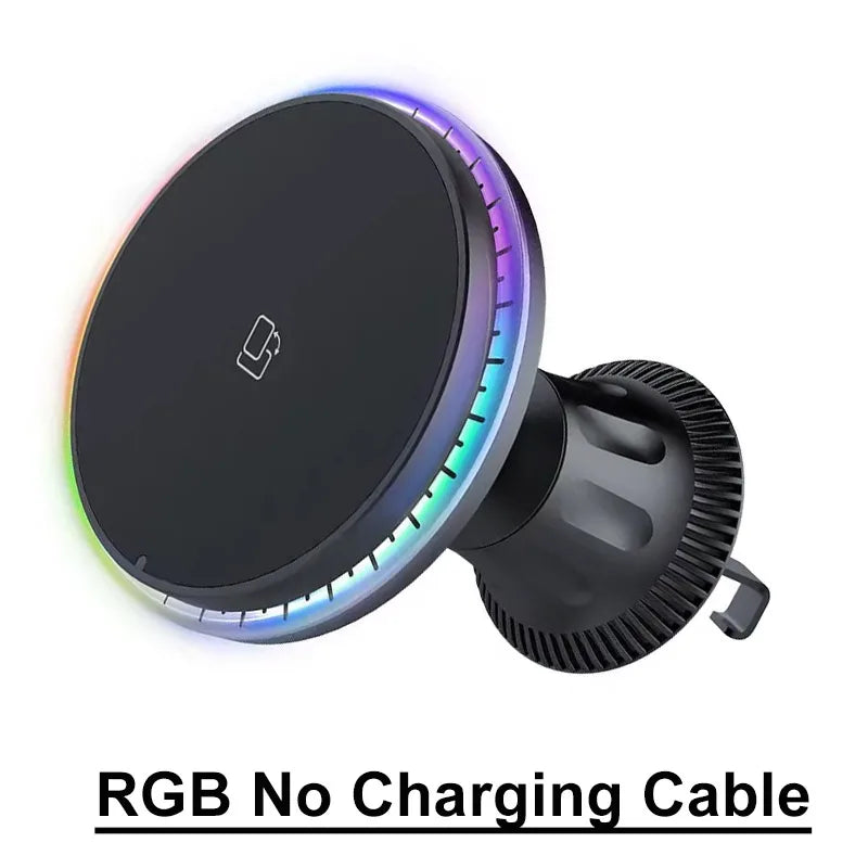 Cargador Inalámbrico Magnético para Coche con Iluminación RGB