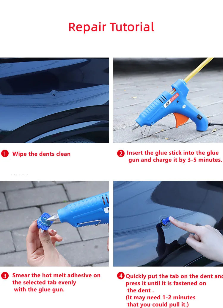 Paintless Dent Repair Kit with Suction Cups and Puller
