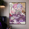 A vertical poster featuring two anime characters, Rem and Zero, in a fantasy style with pink and blue hair.