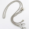 Silver twisted metal chain strap with a spherical clasp and jump rings for bags