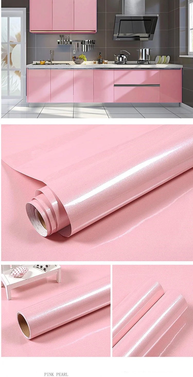 Roll of pink pearl waterproof self-adhesive marble wallpaper for interior surfaces