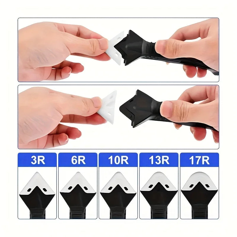 3-in-1 Silicone Caulking Tool Kit with Sealant Remover and Finishing Scraper