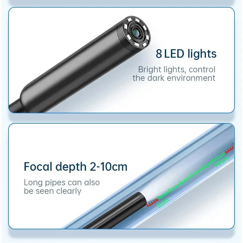 8mm HD Inspection Camera with Adjustable LED Lights