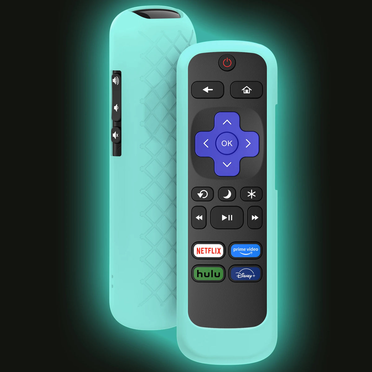 Glow-in-the-Dark Silicone Remote Cover with Lanyard