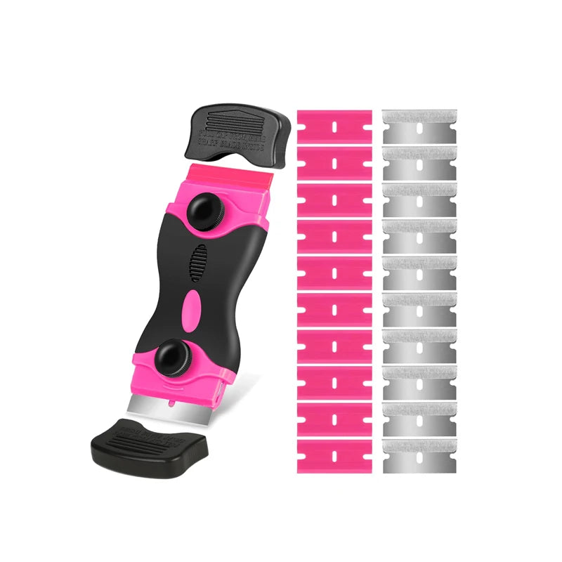 Double-Edged Razor Blade Scraper with Non-Slip Grip