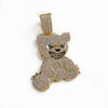 Collar con Colgante de Oso en Cadena Cubana