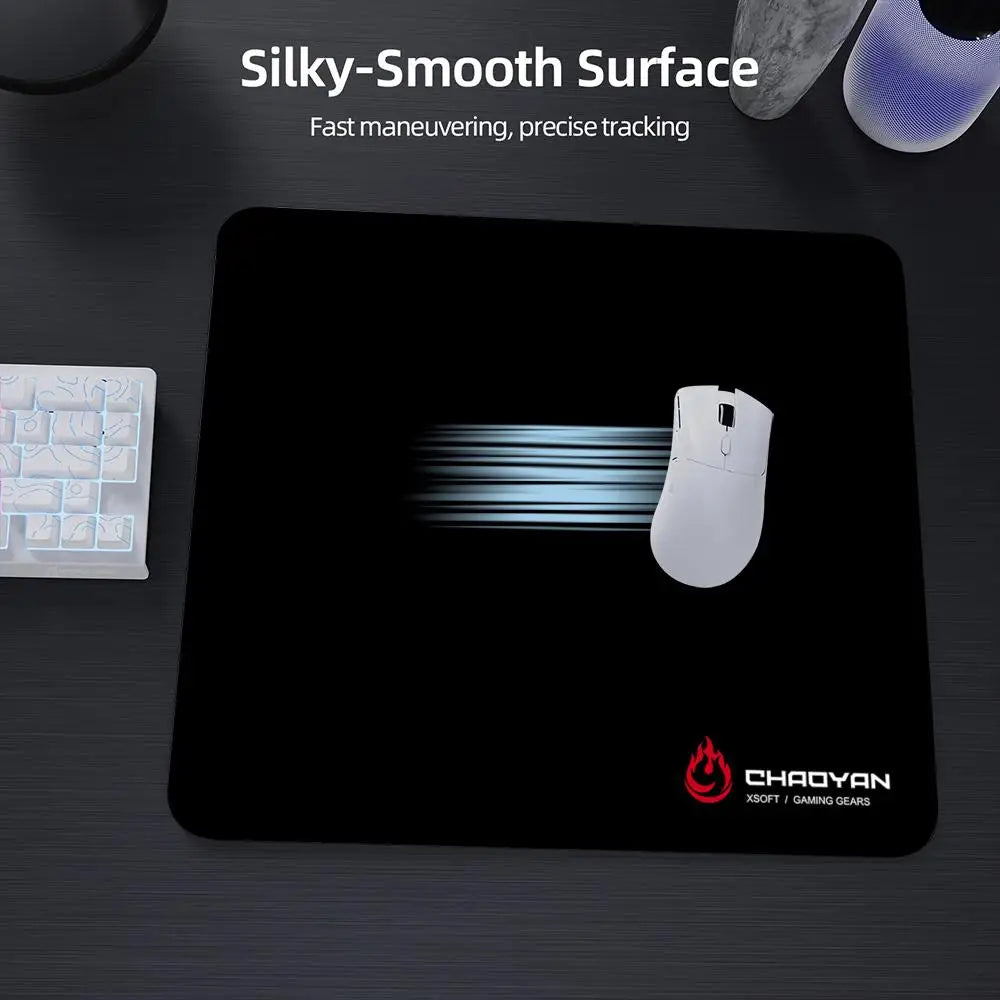 Black & Red Flame Gaming Mouse Pad with Stitched Edges