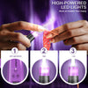 Hands are using a LED light to work on darker yarn, demonstrating the use of a high-powered LED light for crochet.