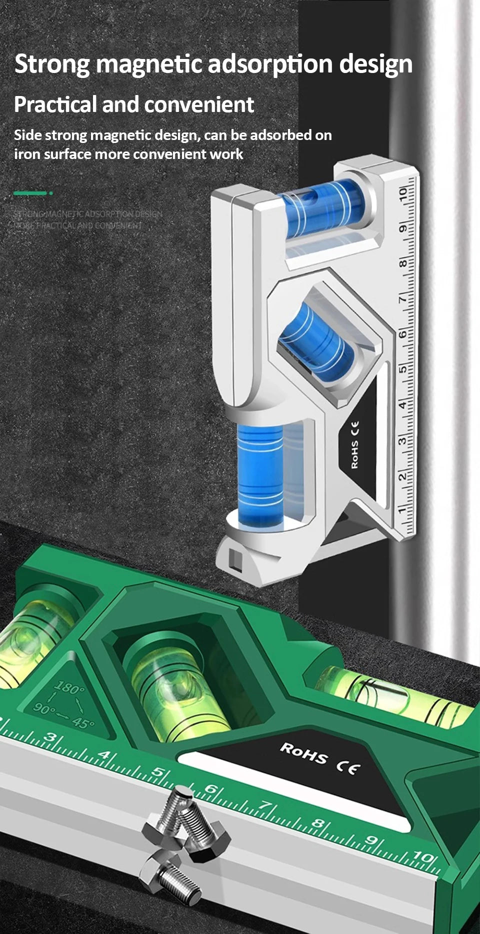 Magnetic Pocket Level Gauge with 3-Axis Precision